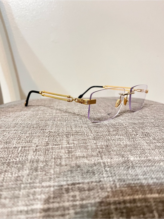 Fred Other - Fred Gold Rimless Men's Glasses with Purple Tint